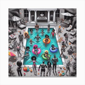 Pool Party 2 Canvas Print