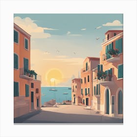 Mediterranean City Canvas Print