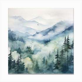 Watercolor Of A Forest Canvas Print