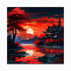 Asian Landscape Painting Canvas Print