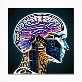 Human Brain With Artificial Intelligence 12 Canvas Print