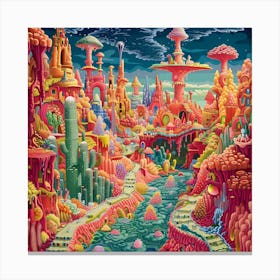 Psychedelic City 7 Canvas Print