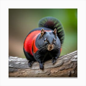 Ardilla Negra Y Roja Canvas Print