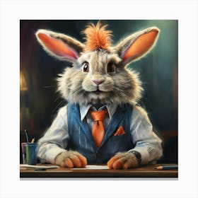 Rabbit In A Suit 19 Canvas Print