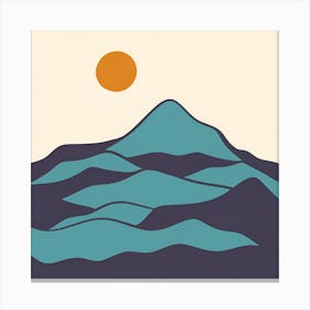 Mountain Minimalist Sunrise Canvas Print