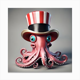 Nursery Room Adorable Octopus Circus Ringmaster Canvas Print