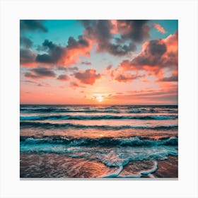 Sunset At The Beach Canvas Print