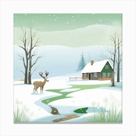 Winter Landscape — Stock Vector Canvas Print