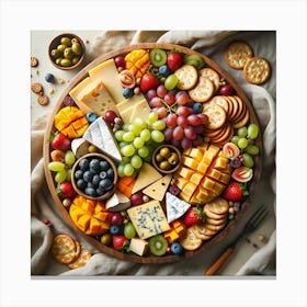 Fruit And Cheese Platter Canvas Print