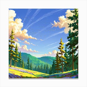 Leonardo Anime Xl A Vibrant Daytime Landscape Featuring A Gold 3 (1) Canvas Print