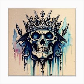 Skull With Crown Canvas Print