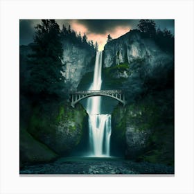 Multnomah Falls at sunset. Just one of many large waterfalls along the Columbia Gorge in Washington and Oregon(31) Canvas Print