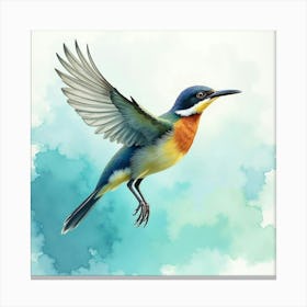 Watercolor Of A Bird Canvas Print