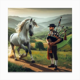 Horse And Bagpipes 1 Canvas Print