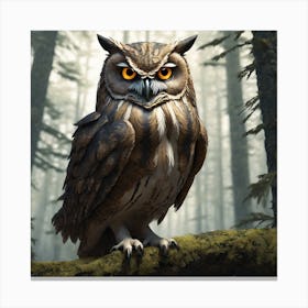 Owl In The Forest 142 Canvas Print