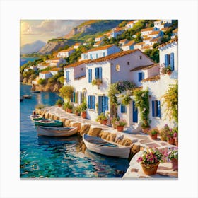 Mediterranean grec Village Canvas Print