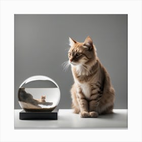 Cat In A Fish Bowl 17 Canvas Print