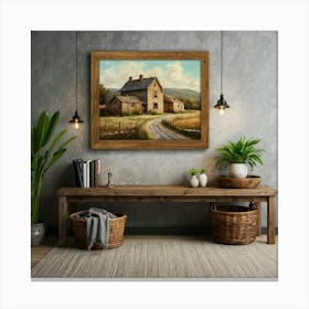 Farmhouse In The Country Canvas Print