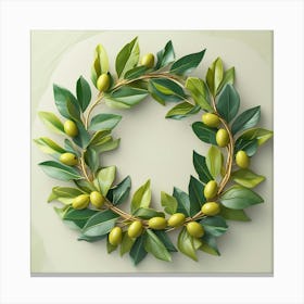 Olive Wreath 1 Canvas Print