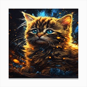 Kitten With Blue Eyes Canvas Print