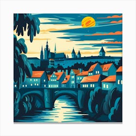 A Prague Castle Vector Design Illustration 1720468400 4 Canvas Print