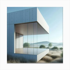 Modern House In The Desert 2 Canvas Print