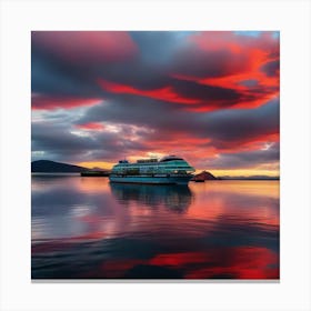 Cruise Ship At Sunset 2 Canvas Print