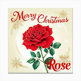 Merry Christmas Rose 1 Canvas Print