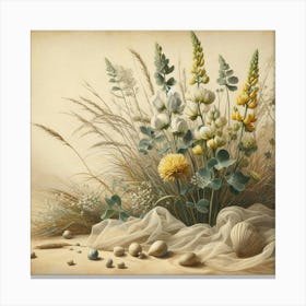 Flowers On The Beach Canvas Print