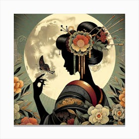 Creative Geisha Illustration 60 Canvas Print