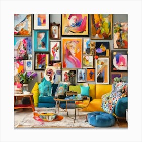 Colorful Living Room Canvas Print