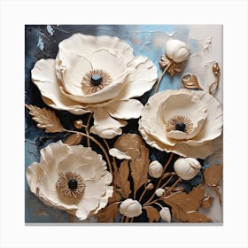 Large white poppy flower 3 Canvas Print