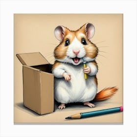 Hamster Drawing 8 Canvas Print