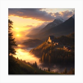 Sunrise In The Mountains Canvas Print