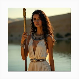 Flux Dev A Regal Female Figure Reminiscent Of An Ancient Egypt 2 Canvas Print