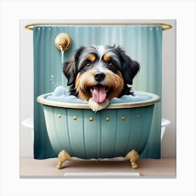 Dog In A Tub Canvas Print