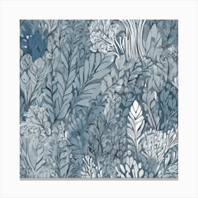Blue And White Floral Pattern Canvas Print