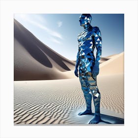 Blue Man In The Desert 11 Canvas Print