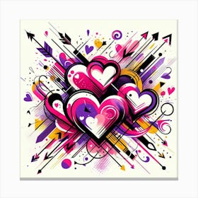 Abstract Hearts 1 Canvas Print