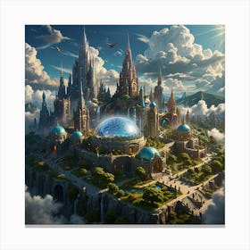 Fantasy Castle In The Clouds 1 Canvas Print