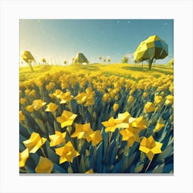 Yellow Flowers In A Field 36 Canvas Print