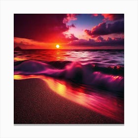 Sunset At The Beach 243 Canvas Print