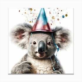 Koala With Party Hat Canvas Print