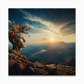 Woman With Feathers Canvas Print