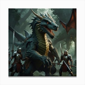 Dragons In The Forest 2 Canvas Print