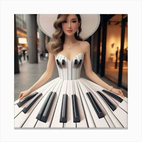 Piano Keys Dress Canvas Print