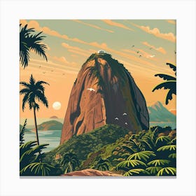 A Sugarloaf Mountain In Rio De Janeiro Lofi Illu 1719995814 1 Canvas Print