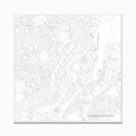 København Danmark city map black on white blueprint design Stampe su tela