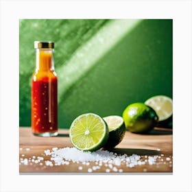 Hot Sauce, salt, and limes Canvas Print