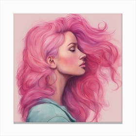 Pink Haired Girl Canvas Print